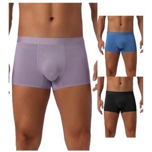 INSPIRE CHIC Men's 3 Pack Elastic Waist Solid Color Basic Boxer Briefs - 1 of 4
