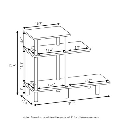 Espresso Rustic Wood 3-Tier Multifunction End Table
