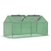 NicBex 4' x 2' x 2' Galvanized Raised Garden Bed with Mini PVC Greenhouse Cover Garden Sheds with Roll-Up Windows for Flowers, Fruits, Green - 2 of 4