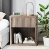 Night Stand Set of 2, Fluted Nightstand,Modern Farmhouse Nightstand, End Table with Drawer Storage Mid Century Wood Night Stands for Sofa Office - 2 of 4