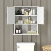 Emma and Oliver Wall Mounted Bathroom Medicine Cabinet Organizer with Adjustable In-Cabinet Shelf, Dual Magnetic Closure Doors, Bottom Open Display Shelf - 3 of 4