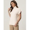 Allegra K Women's Turtleneck Twist Sleeveless Vest Solid Color Knit Pullover Casual Sweater - 3 of 4