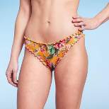 Women's Ruffle Edge High Leg Bikini Bottom - Shade & Shore™ Orange