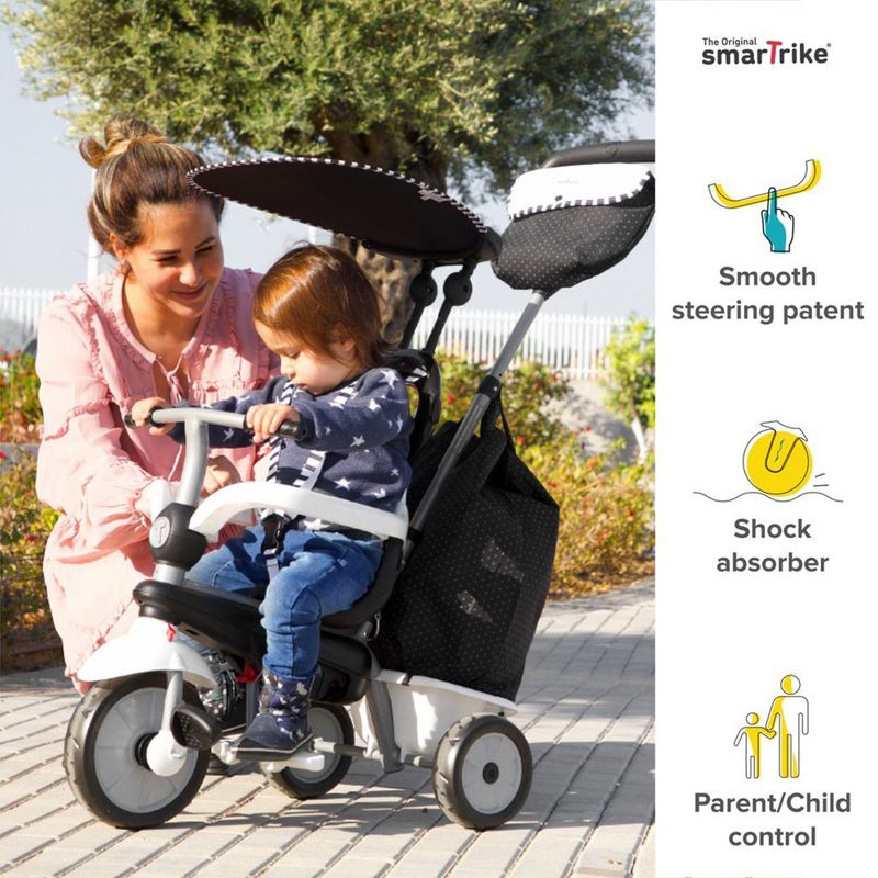 smarTrike Kids Adjustable 4 in 1 Vanilla Plus Baby and Toddler Tricycle Push Ride On Toy for ages 15 Months to 3 Years, 2 of 6