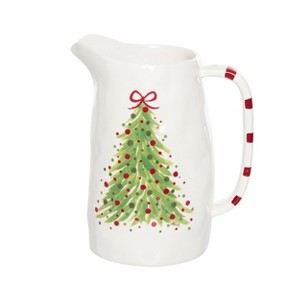 Transpac Ceramic Pitcher Dot Tree 51.5oz Multicolor Beverage Server for Christmas Tabletop Decor and Entertaining - 1 of 1