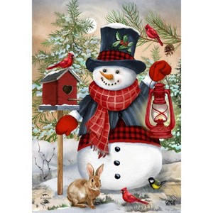 Briarwood Lane Snowman And Friends Winter House Flag Birdhouse La - 1 of 4