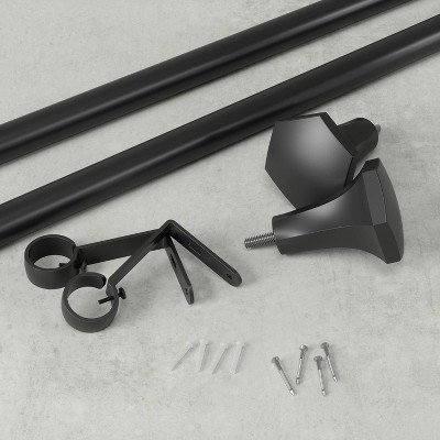 Sita Matte Black Adjustable Steel Curtain Rod