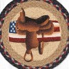 Earth Rugs American Saddle Round Printed Jute Trivet – Western Horse Tack Kitchen Hot Pad 10"x10" - 2 of 3