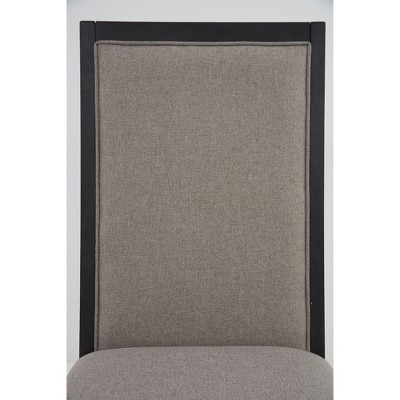 Gray Upholstered Wood Frame Dining Side Chair Set