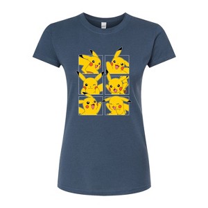 Women's - Pokémon - Pikachu Grid Fitted Graphic T-Shirt - 1 of 3