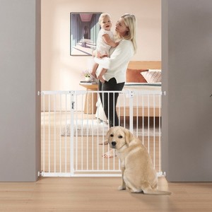 unipaws LED Expandable Dog Gate Indoor 30"H - 1 of 4