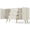 Dexmalle Modern Sleek Drawer Cabinet,Cream White - 2 of 4