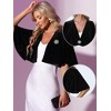 Allegra K Women's Velvet Cardigan Cocktail Party Bell Sleeve Open Front Cropped Shrug Bolero - 2 of 4