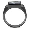 Slickblue Men's Stainless Steel Ring IP Light Black with Synthetic Capri Blue Sodalite, Size 8-13 - 3 of 4