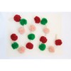 Storied Home Wool Felt Pom Pom Garland, Pink, Red, and Green - 3 of 3