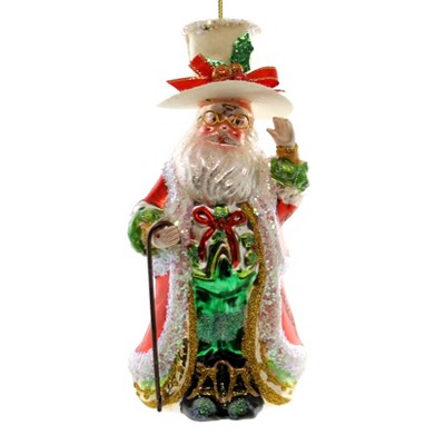 Holiday Ornaments Dinner Santa Ornament Christmas Top Hat Cane  -  Tree Ornaments