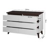 NicBex 5-Drawer Vertical Dresser for Bedroom, Modern White with Natural Top, Storage Cabinet for Closet, Closet Dressers Chest of Drawers - 2 of 4