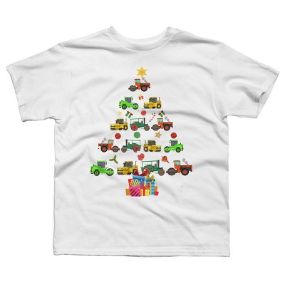 Boy's Design By Humans Christmas Tractor Tree Gift Farmer Shirts Funny Tractor Xmas By VitMon T-Shirt