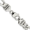 Black Bow Jewelry Mens 9mm Rhodium Plated Sterling Silver Solid Figaro Chain Bracelet - 2 of 4