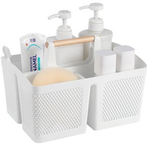 Aoibox Portable Shower Caddy Basket with Handle, Plastic Cleaning Organizer Storage Tote for Bathroom, College, Dorm Room Essentials - 1 of 4