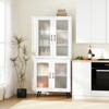 Tangkula Kitchen Pantry Cabinet 70.5" Tall Cupboard w/ 4 Translucent Doors Freestanding Sideboard - 2 of 4