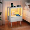 FONTOI 2 Pack Modern Nightstand with with Drawers&Open Storage Shelf, Bedside Tables for Bedroom, White, 11.81"*23.62"*15.75" - 4 of 4