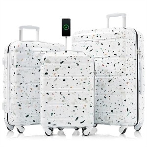 BEAFUP Luggage Set of 3, 20-inch with USB Port, Airline Certified Carry-on Luggage , ABS+PC Hard Shell Luggage with Spinner Wheels - 1 of 4