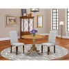 HomeStock 3-Pc Natural Oil Finish Solid Wood Top - Round Dining Room Set - Seats 4 - 2 of 4
