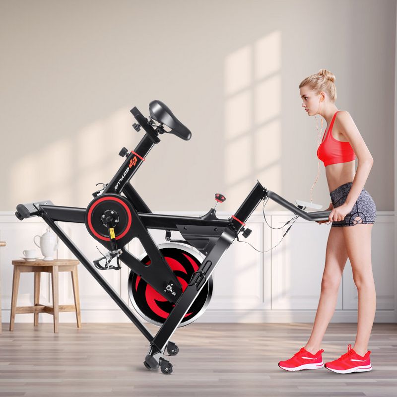 Stationary Exercise Magnetic Cycling Bike 30Lbs Flywheel Home Gym Cardio Workout, 4 of 11