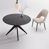 YOUNIKE Round Dining Table for Small Spaces, Modern Wooden Kitchen Table with Metal Legs, Living Room Table for Kitchen, Breakfast Nook - 2 of 4