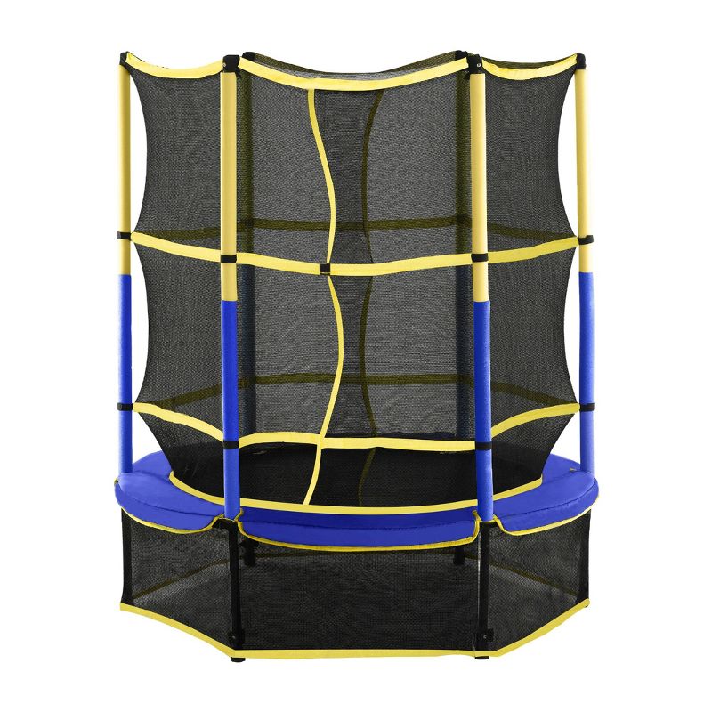Machrus Upper Bounce 55&#34; Kids&#39; Trampoline with Safety Net Enclosure System - Blue/Yellow, 1 of 9
