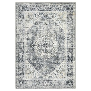 Boho Printed Area Rug with Rubber Backing Washable Rug Low Pile Rugs Vintage Medallion Foldable Indoor Carpet for Living Room Bedroom Office - 1 of 4