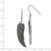 Black Bow Jewelry Large Antiqued Textured Wing Dangle Earrings in Stainless Steel - image 3 of 4