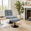 Art Leon Leisure Linen Fabric Swivel Accent Chair with Ottoman, Wood and Metal Frame - 2 of 4