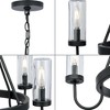 Progress Lighting Swansea 5-Light Outdoor Living Round Chandelier, Matte Black, Clear Glass - 4 of 4