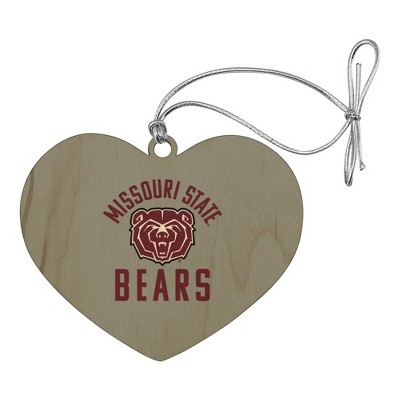 Missouri State Secondary Logo Heart Love Wood Christmas Tree Holiday Ornament