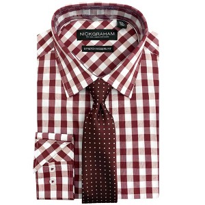 Nick Graham Mens Modern Fit Tie Set Button Down Dress Shirt - 1 of 1