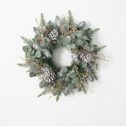 Sullivans Pine & Eucalyptus Artificial Mini Wreath 22