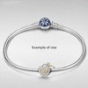 Heart Key Charm European Bead Sterling Silver CZ Ginger Lyne Collection - 3 of 4