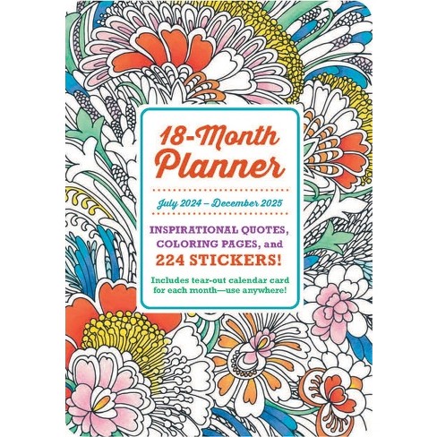 Bob Ross Happy Little 18-month Coloring Planner - By Editors Of