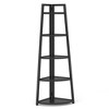 Resenkos Bookshelf, Bookcase Standing Shelf Unts,5-Tier Corner Shelf, 70" Tall Corner Ladder Shelf Small Bookshelf,Black - 3 of 4