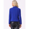 Allegra K Women's Casual Stand Collar Open Front Long Sleeve Button Decor Jacket - 3 of 4