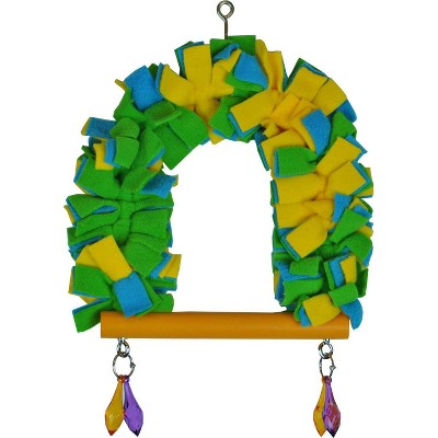 A&E Cage Company Happy Beaks Small Fleece Snuggle Swing Interactive Bird Toy