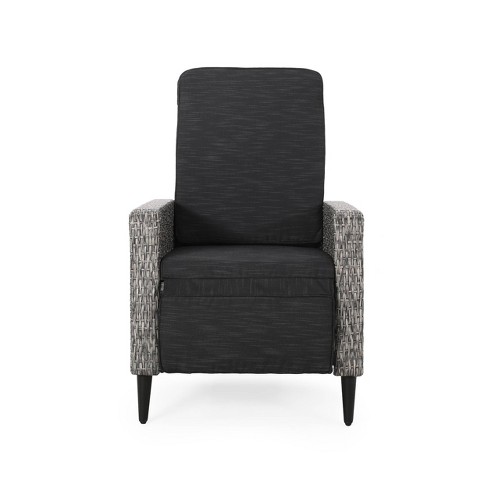 PEAK HOME FURNISHINGS Recliner Chair Wicker Black Metal Frame