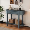 CAVINAS Retro Console Table with 2 Drawers and Open Shelf,40 inch Oval Entryway Table for Living Room,Hallway - 2 of 4