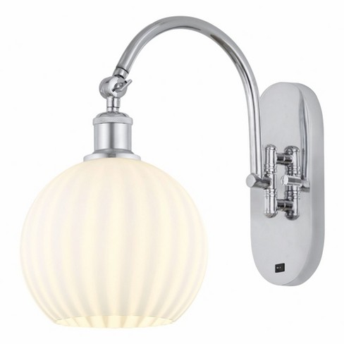 Innovations Lighting White Venetian 1 - Light Sconce in  Polished Chrome - image 1 of 1