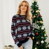 Clearlove Christmas Sweaters for Women Casual Crewneck Long Sleeve Snowflake Print Cable Knit Pullover Sweater Tops - 3 of 4