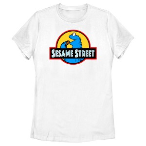 Women's Sesame Street Cookie Jurassic Park T-Shirt - 1 of 4
