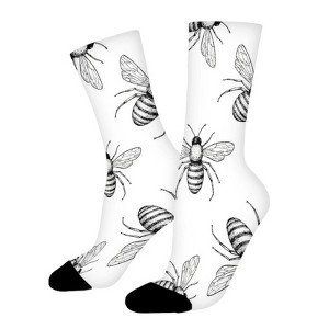 Bee Insects Women Printed Crew Socks Funny Funky Socks Soft Polyester Novelty Gifts for Artists Men - 1 of 1