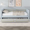 Twin/Full Size Upholstery Daybed with Trundle, Blue-ModernLuxe - image 2 of 4